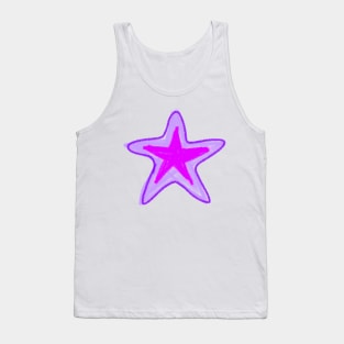 Pink Purple watercolor star abstract art Tank Top